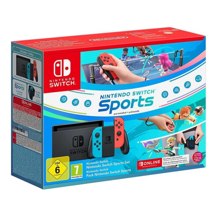 NINTENDO SWITCH AZUL NEON/ROJO NEON+JUEGO SPORT